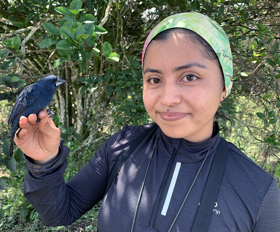 woman with bird